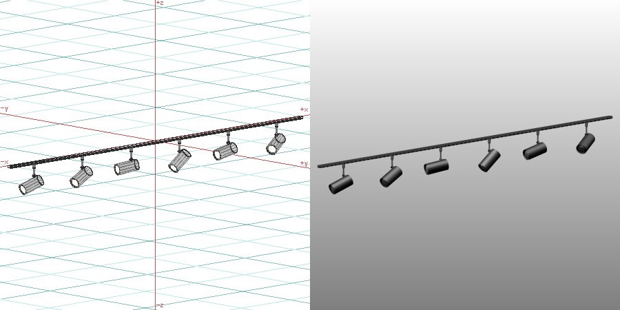 formZ 3D インテリア 照明器具 lighting equipment スポットライト spotlight 配線ダクト LED