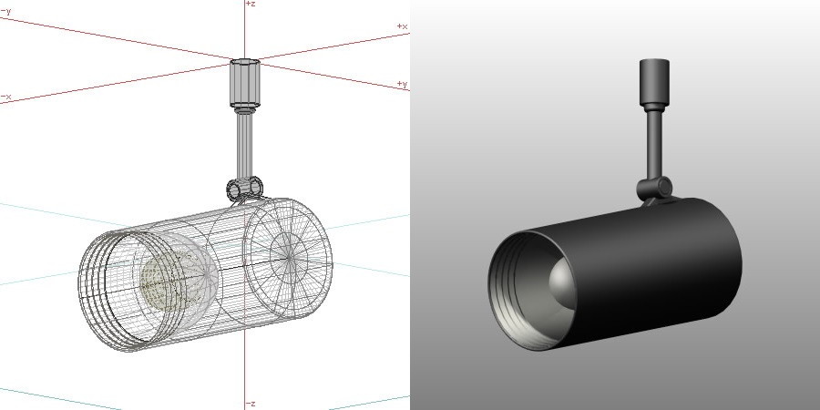 formZ 3D インテリア 照明器具 lighting equipment スポットライト spotlight 配線ダクト 白熱灯