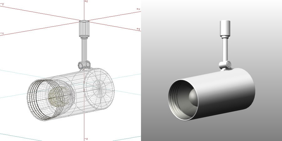 formZ 3D インテリア 照明器具 lighting equipment スポットライト spotlight 配線ダクト 白熱灯