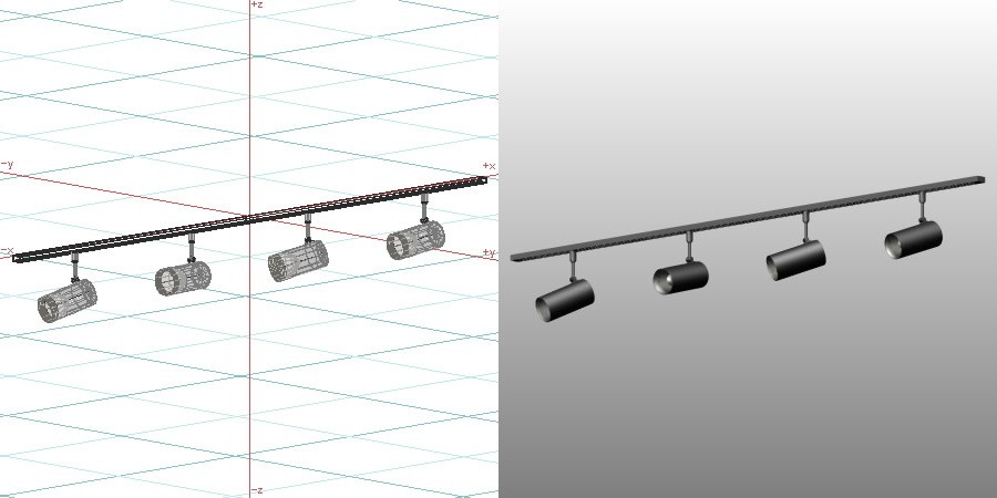 formZ 3D インテリア 照明器具 lighting equipment スポットライト spotlight 配線ダクト 白熱灯