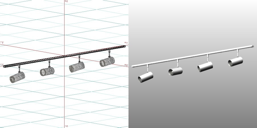 formZ 3D インテリア 照明器具 lighting equipment スポットライト spotlight 配線ダクト 白熱灯