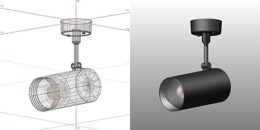 formZ 3D インテリア 照明器具 lighting equipment スポットライト spotlight 直付け 白熱灯