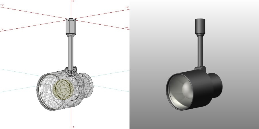 formZ 3D インテリア 照明器具 lighting equipment スポットライト spotlight 配線ダクト 白熱灯