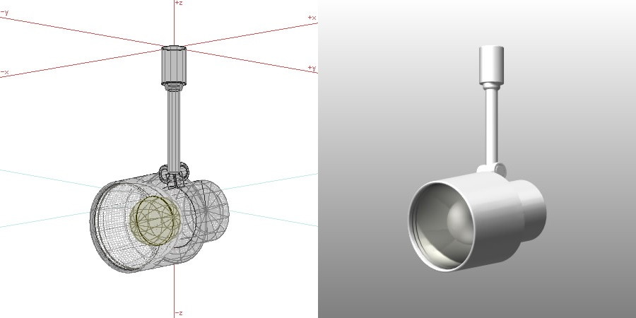 formZ 3D インテリア 照明器具 lighting equipment スポットライト spotlight 配線ダクト 白熱灯