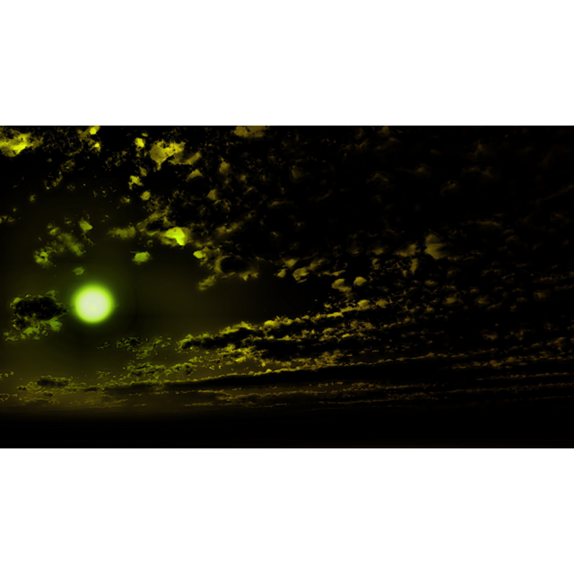 フリーデータ,2D,CG,背景画像,空,雲,夜,暗闇,緑色に輝く恒星