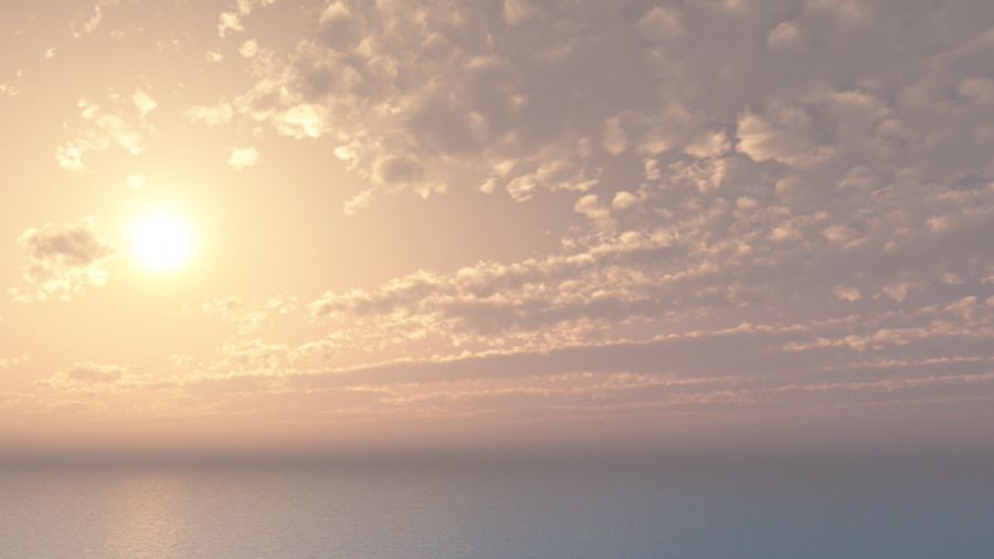 フリーデータ 2D CG 背景画像 空 雲 太陽 海 sky sun cloud sea ocean