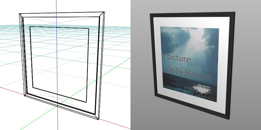 formZ 3D インテリア interior 雑貨 miscellaneous goods 額縁 picture frame ピクチャーフレーム art frame アートフレーム