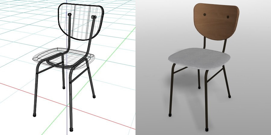 formZ 3D インテリア 家具 椅子 スチールパイプ椅子 interior furniture chair イス いす デスクチェア deskchair