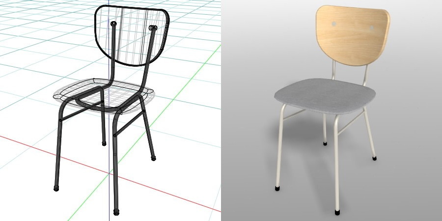 formZ 3D インテリア 家具 椅子 スチールパイプ椅子 interior furniture chair イス いす デスクチェア deskchair