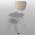 【家具】灰褐色の木目の スチールパイプ椅子【formZ】 chair_0047