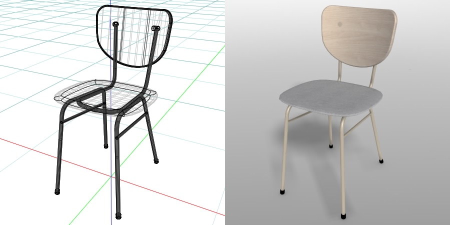 formZ 3D インテリア 家具 椅子 スチールパイプ椅子 interior furniture chair イス いす デスクチェア deskchair
