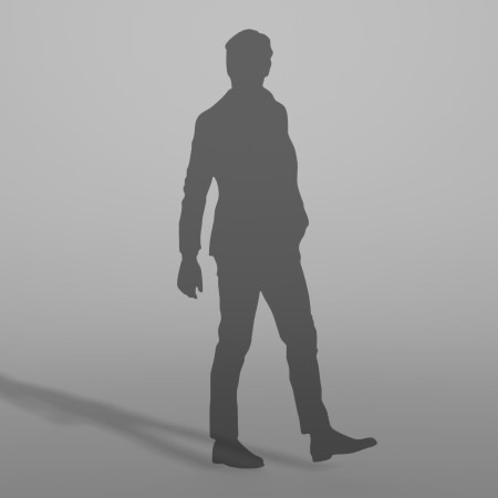 formZ 3D シルエット silhouette 男性 man ジャケット 歩く walk