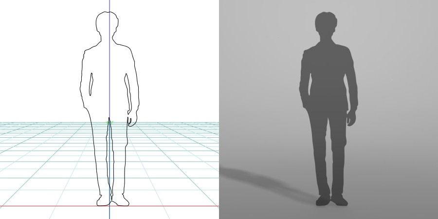 formZ 3D シルエット silhouette 男性 man ジャケット スーツ 背広 business suit