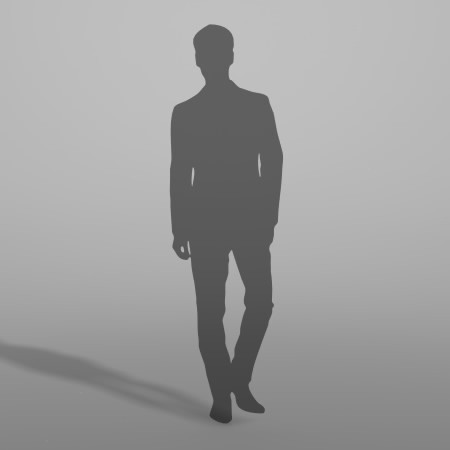 formZ 3D シルエット silhouette 男性 man ジャケット 歩く walk スーツ 背広 business suit