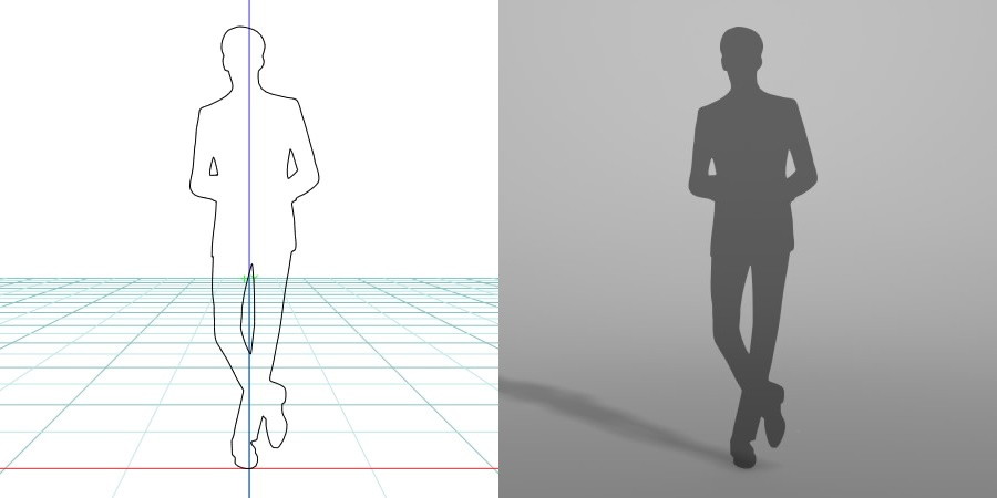 formZ 3D シルエット silhouette 男性 man ジャケット スーツ 背広 business suit