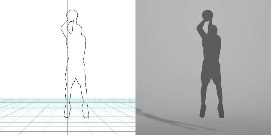 formZ 3D シルエット silhouette 男性 man スポーツ sport バスケット ボール basket ball