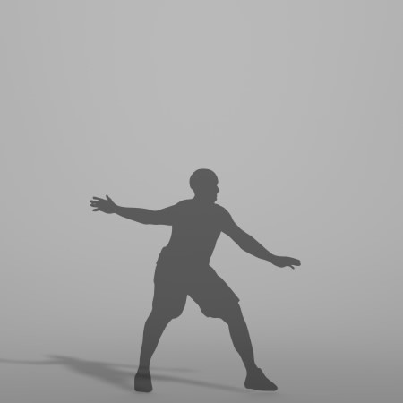 formZ 3D シルエット silhouette 男性 man スポーツ sport バスケット ボール basket ball