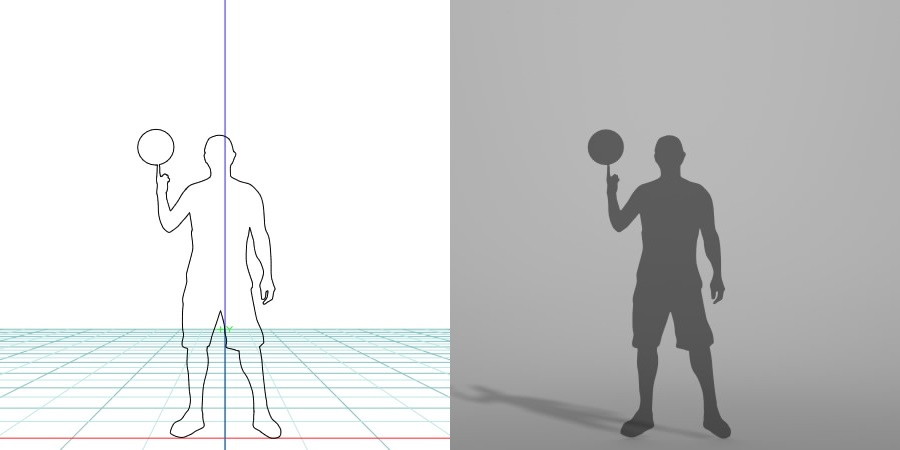 formZ 3D シルエット silhouette 男性 man スポーツ sport バスケット ボール basket ball