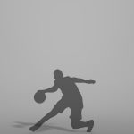【シルエット】ドリブル（バスケットボール）男性【formZ】 man_0081