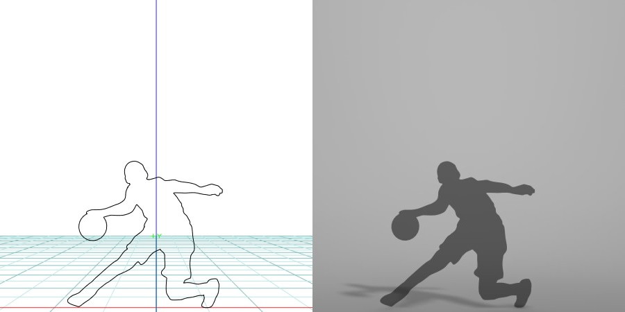 formZ 3D シルエット silhouette 男性 man スポーツ sport バスケット ボール basket ball