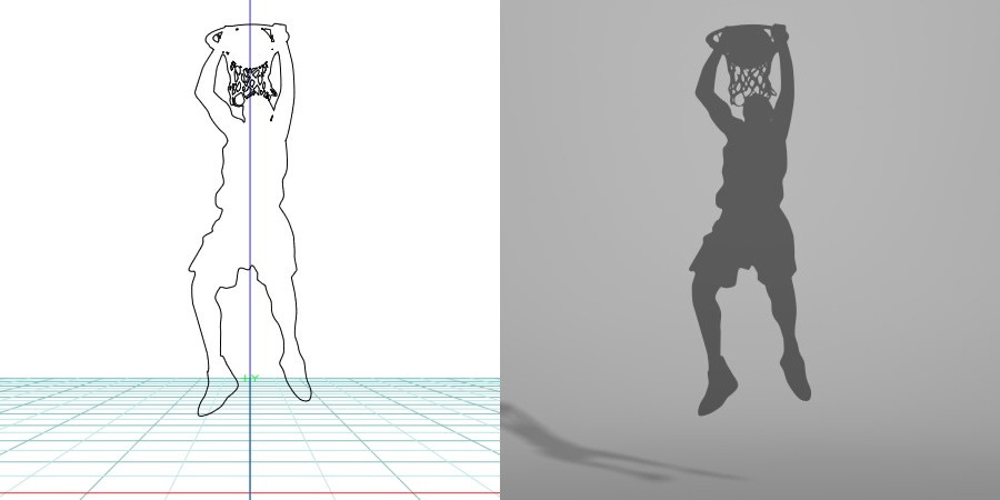 formZ 3D シルエット silhouette 男性 man スポーツ sport バスケット ボール basket ball