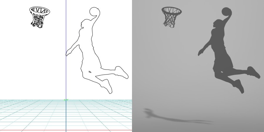 formZ 3D シルエット silhouette 男性 man スポーツ sport バスケット ボール basket ball
