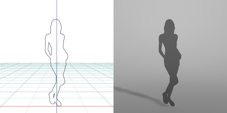 formZ 3D シルエット silhouette 女性 woman female lady ショートパンツ ホットパンツ short shorts