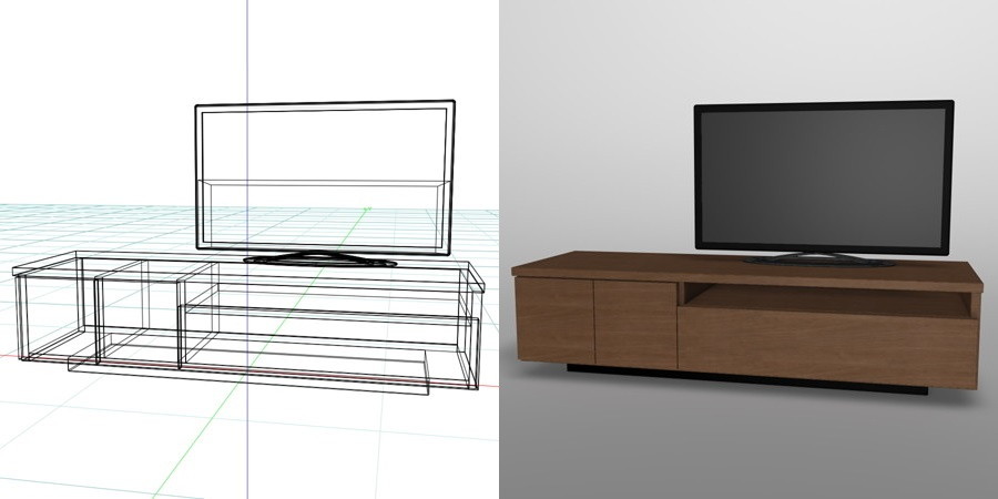 formZ 3D インテリア 家具 interior furniture 棚 テレビラック tv rack television rack 家電製品 consumer electronics テレビ｜【無料・商用可】3d cad データ フリーダウンロードサイト