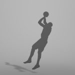 【シルエット】フェイドアウェイシュート（バスケットボール）男性【formZ】 man_0076