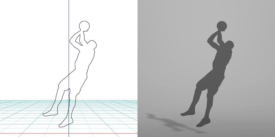 formZ 3D シルエット silhouette 男性 man スポーツ sport バスケット ボール basket ball