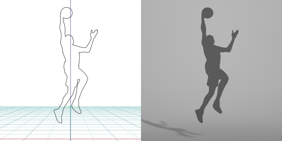 formZ 3D シルエット silhouette 男性 man スポーツ sport バスケット ボール basket ball