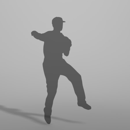 formZ 3D シルエット silhouette 男性 man スポーツ sport 野球 ベース ボール base ball