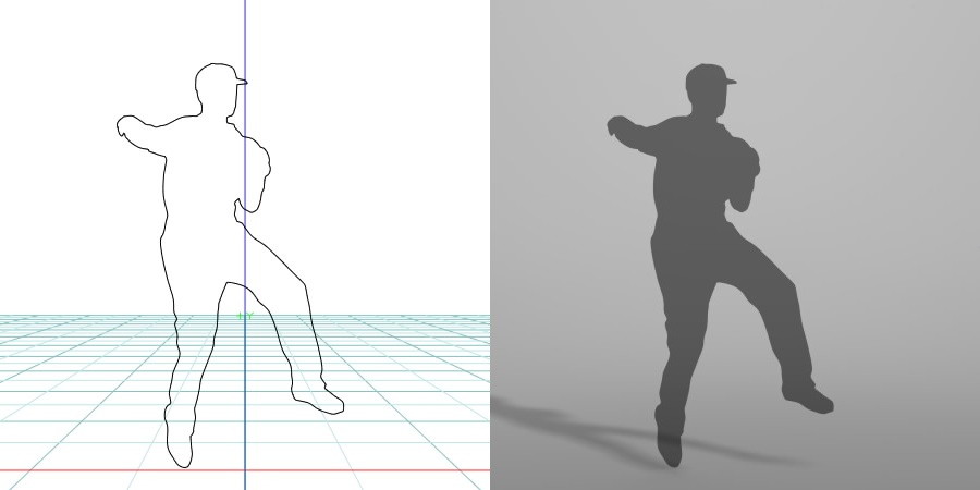 formZ 3D シルエット silhouette 男性 man スポーツ sport 野球 ベース ボール base ball