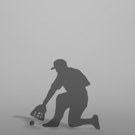 formZ 3D シルエット silhouette 男性 man スポーツ sport 野球 ベース ボール base ball