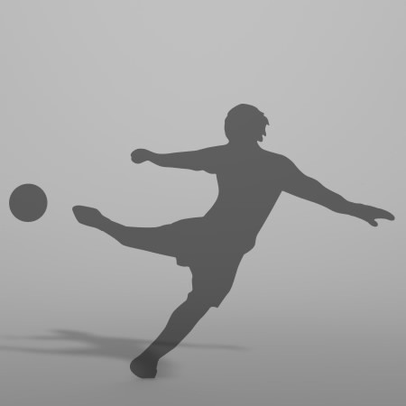 formZ 3D シルエット silhouette 男性 man スポーツ sport サッカー soccer football 蹴球