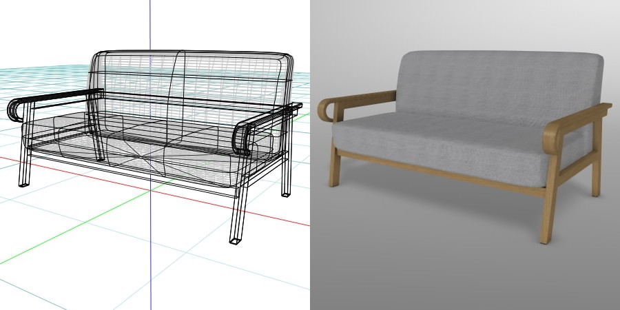 formZ 3D インテリア interior 家具 furniture 椅子 いす イス chair 長椅子 ソファ sofa リビングチェア livingchair