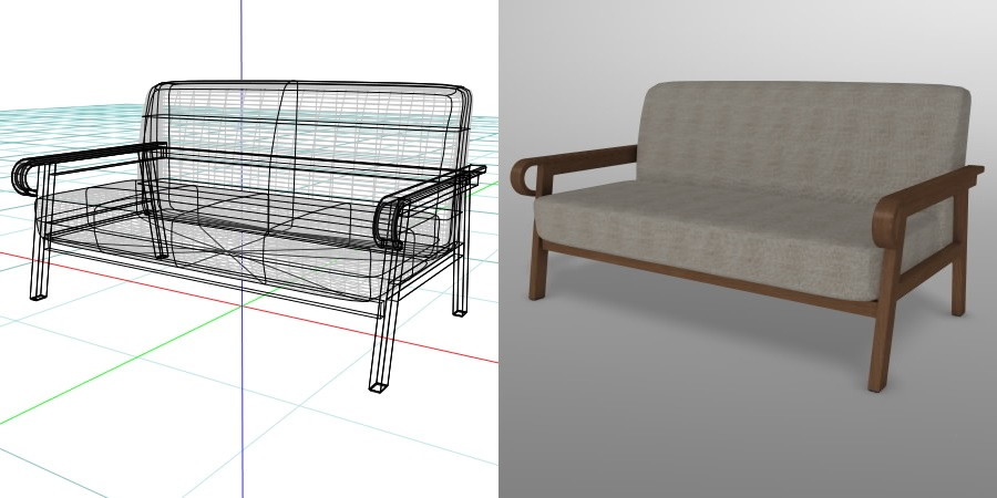 formZ 3D インテリア interior 家具 furniture 椅子 いす イス chair 長椅子 ソファ sofa リビングチェア livingchair