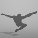 【シルエット】ジャンピングボレーシュート（サッカー）男性【formZ】 man_0096
