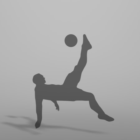 formZ 3D シルエット silhouette 男性 man スポーツ sport サッカー soccer football 蹴球