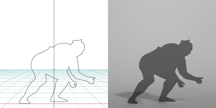 formZ 3D シルエット silhouette 男性 man スポーツ sport 相撲 sumo sumo-wrestling 力士 相撲取り お相撲さん sumo-wrestler