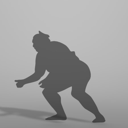 formZ 3D シルエット silhouette 男性 man スポーツ sport 相撲 sumo sumo-wrestling 力士 相撲取り お相撲さん sumo-wrestler