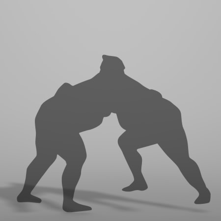 formZ 3D シルエット silhouette 男性 man スポーツ sport 相撲 sumo sumo-wrestling 力士 相撲取り お相撲さん sumo-wrestler
