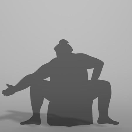 formZ 3D シルエット silhouette 男性 man スポーツ sport 相撲 sumo sumo-wrestling 力士 相撲取り お相撲さん sumo-wrestler