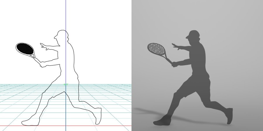 formZ 3D シルエット silhouette 男性 man スポーツ sport テニス tennis