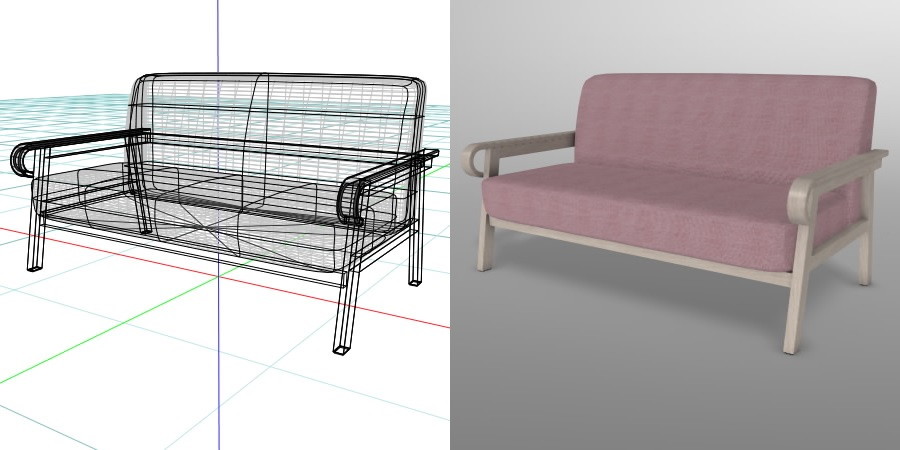 formZ 3D インテリア interior 家具 furniture 椅子 いす イス chair 長椅子 ソファ sofa リビングチェア livingchair