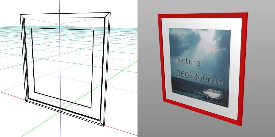 formZ 3D インテリア interior 雑貨 miscellaneous goods 額縁 picture frame ピクチャーフレーム art frame アートフレーム