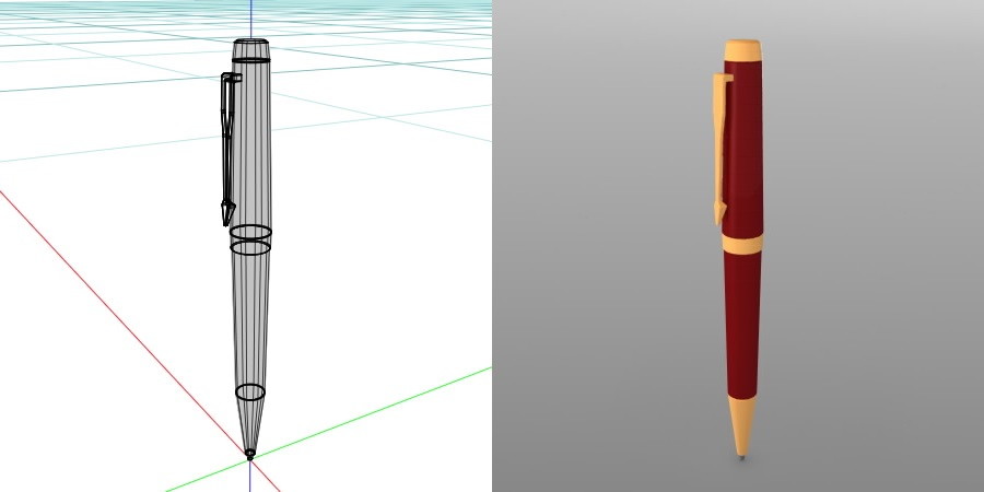 formZ 3D インテリア interior 雑貨 miscellaneous goods 文房具 stationery ボールペン ballpoint pen