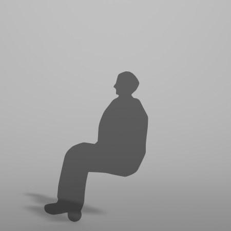 formZ 3D シルエット silhouette 男性 man 腰かける 座る