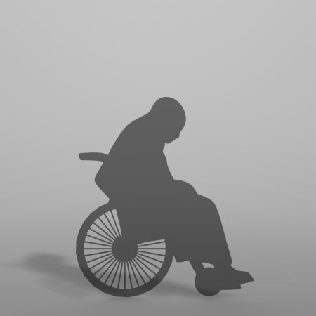 formZ 3D シルエット silhouette 男性 man 車いす 車椅子 腰かける 座る