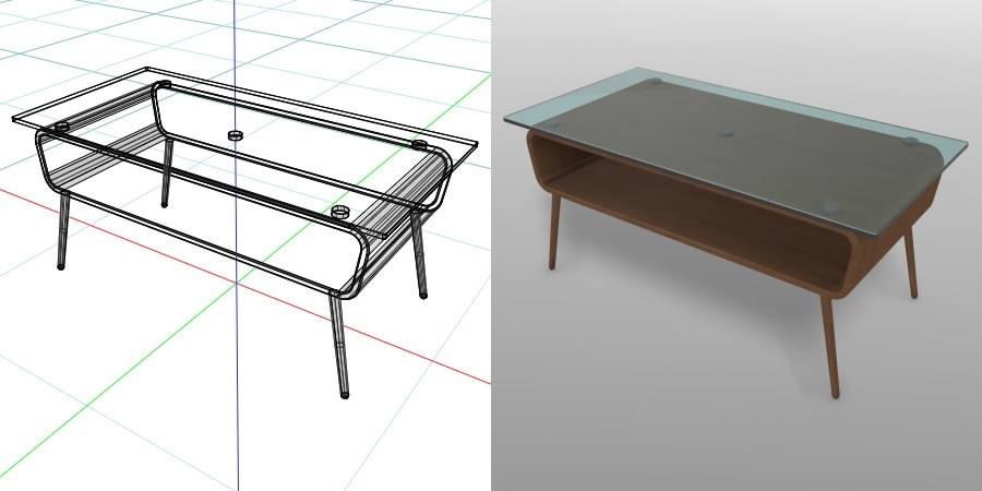 formZ 3D インテリア interior 家具 furniture ローテーブル low table リビングテーブル living